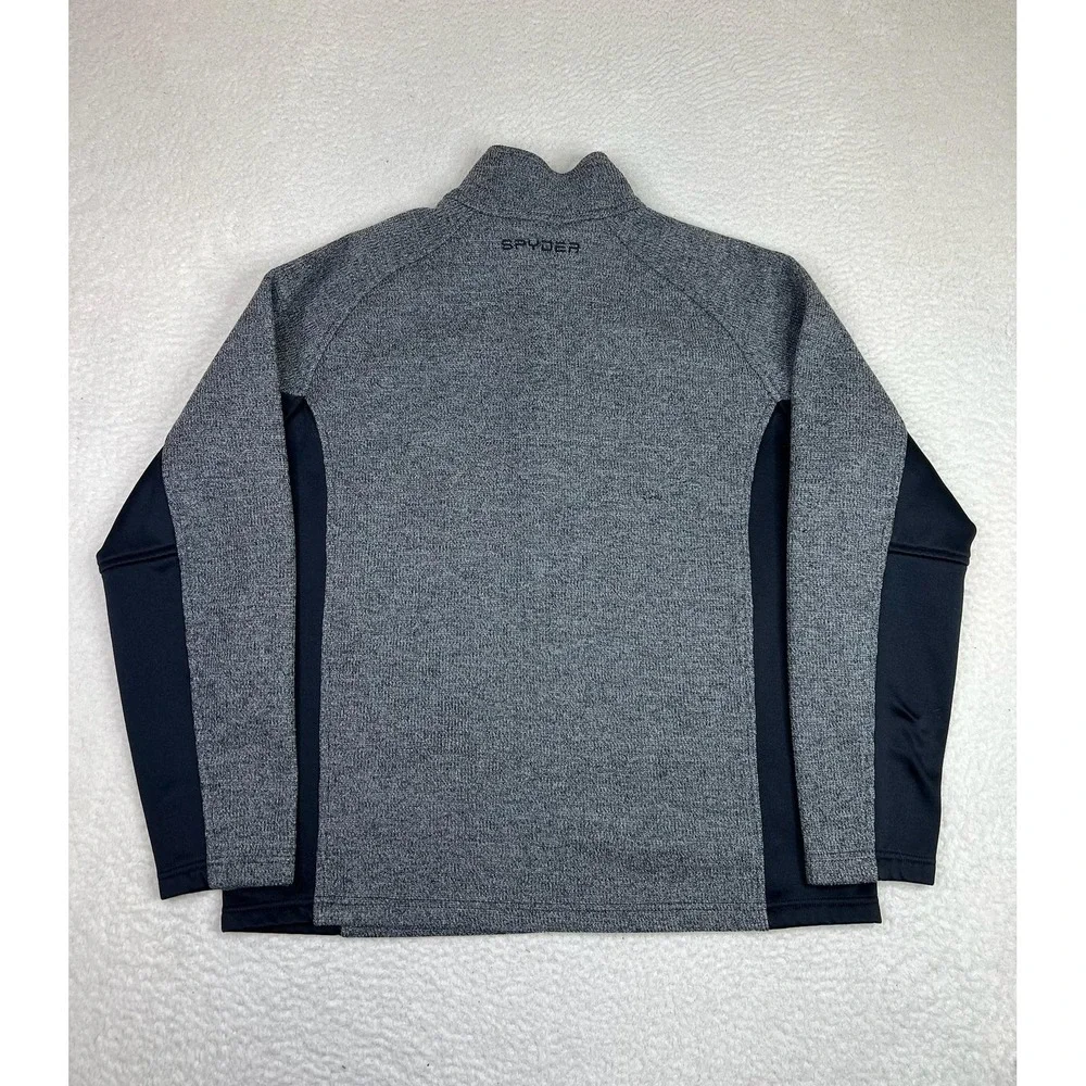 Spyder Pullover Mens Large Gray 1/4 Zip Long Sleeve Ski Fleece Performance Top - Picture 2 of 10